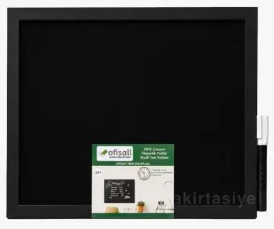 5K OFİSALL PLANLAMA TAHTASI PARLAK SİYAH AHŞAP ÇERÇEVE 30x40 CM OFS047-3040