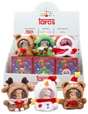TAROS KAR KÜRESİ YILBAŞI BÜYÜK BOY PELUŞ KIYAFETLİ SÜRPRİZ BOX 10386