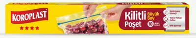 KOROPLAST KİLİTLİ MUTFAK TORBASI 26x28 CM BÜYÜK BOY 10 LU ST01100068