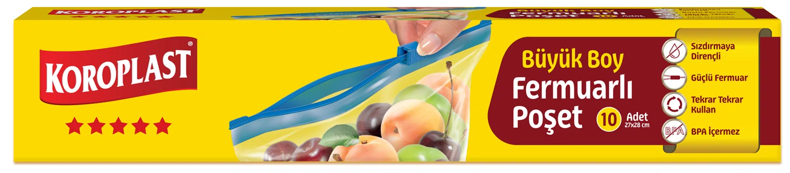 KOROPLAST FERMUARLI ÇANTA 26x28 CM BÜYÜK BOY 10 LU ST01000016