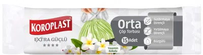 KOROPLAST ÇÖP TORBASI ORTA 55x57 BÜZGÜLÜ YASEMİN KOKULU 15 Lİ ST01600162