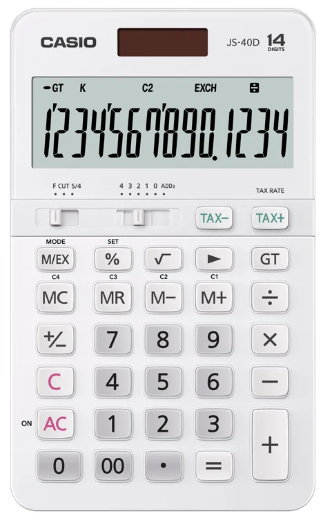 CASIO HESAP MAKİNESİ MASAÜSTÜ JS-40D-WE-W-DP12 HANE