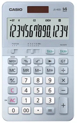 CASIO HESAP MAKİNESİ MASAÜSTÜ JS-40D-BU-W-DP12 HANE