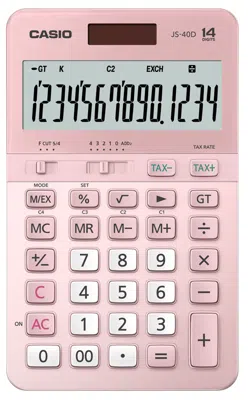 CASIO HESAP MAKİNESİ MASAÜSTÜ JS-40D-PK-W-DP12 HANE