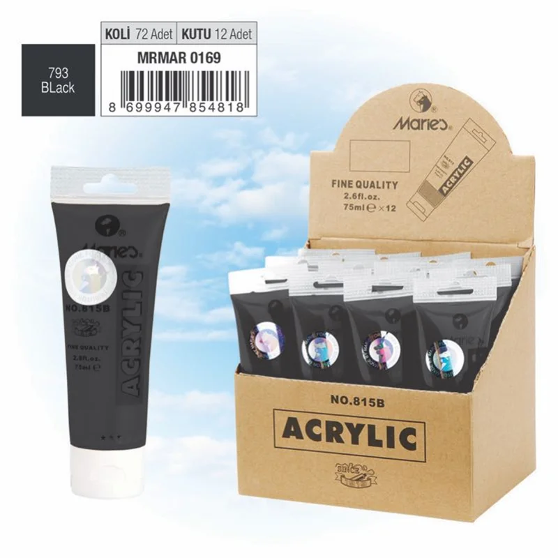 MARIES AKRİLİK BOYA 75 ML 815-793 BLACK