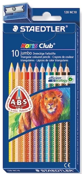 STAEDTLER KURU BOYA NORIS CLUP ÜÇGEN JUMBO 10 LU 128 NC10