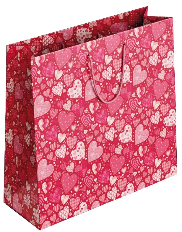 KESKİN KARTON ÇANTA K3 PEMBE KALPLER 170124-99