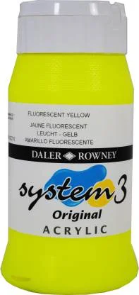 DALER ROWNEY AKRİLİK BOYA SYSTEM 3 ORIGINAL SERİSİ 500 ML FLUORO YELLOW 129500681