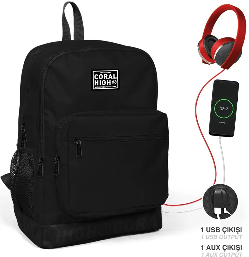 YAYGAN ÇANTA SIRT CORAL HIGH USB+AUX SOKETLİ 24111