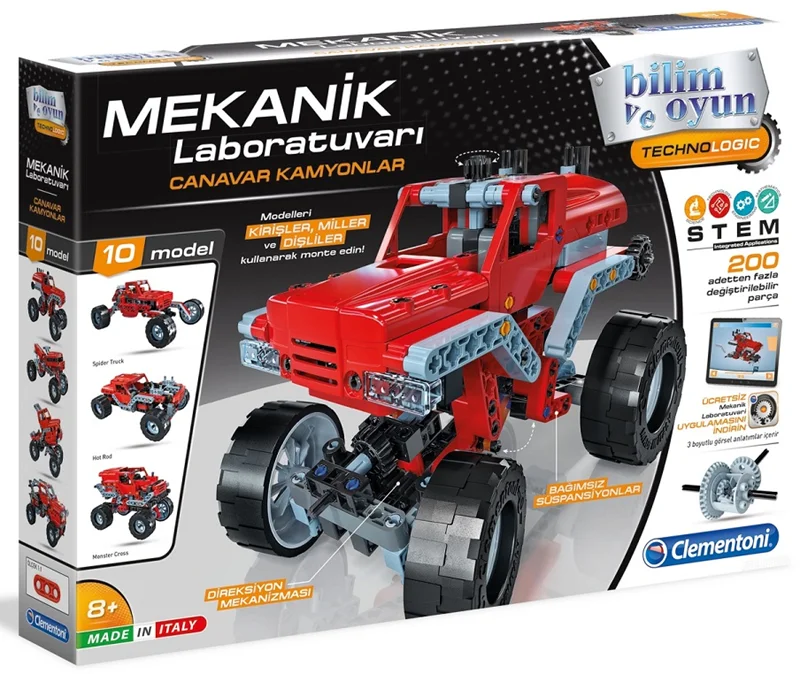 CLEMENTONI MEKANİK LABORATUVAR CANAVAR KAMYONLAR 64438