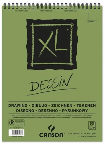 CANSON ÇİZİM BLOĞU XL DESSIN SPİRALLİ A3 160 GR 50 SF 400039089