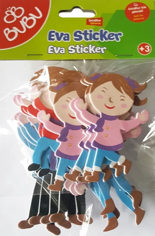 BU-BU EVA STICKER 3D RENKLİ KARIŞIK