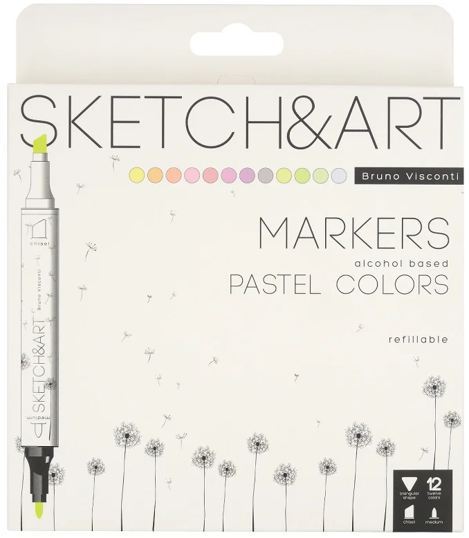BRUNO VISCONTI TWIN MARKER SKETCH &amp; ART 12 RENK PASTEL 22-0076/02