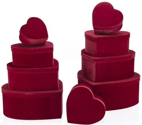 GIPTA KUTU SETİ 9 LU MILLA BURGUNDY KALP BX76000