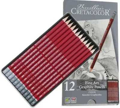CRETACOLOR CLEOS FİNE ART DERECELİ KALEM SETİ 12'Lİ METAL KUTU 16052