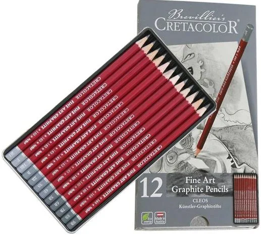 CRETACOLOR CLEOS FİNE ART DERECELİ KALEM SETİ 12'Lİ METAL KUTU 16052