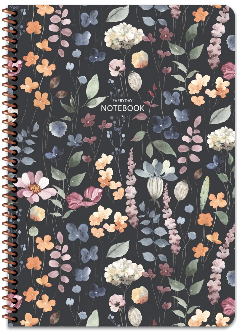 KESKİN DEFTER ÇİÇEK A4 KARTON KAPAK SPİRALLİ 80 YP. KARELİ 385312