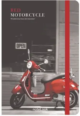 SCRIKSS NOTELOOK DEFTER RED MOTORCYCLE A5 ÇİZGİLİ