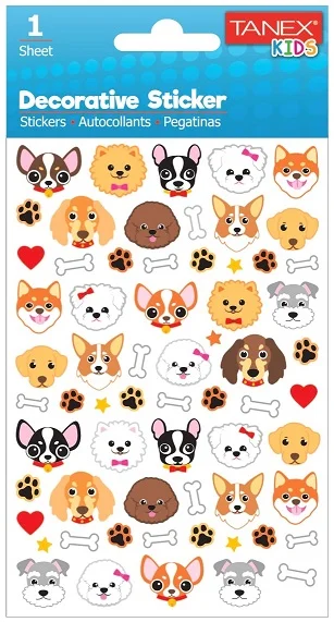 TANEX STICKER MİNİK KÖPEKLER SERİSİ 6 ADET TNX-25044