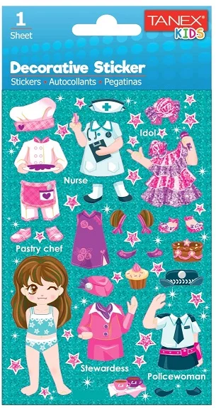 TANEX STICKER KIYAFET SERİSİ 6 ADET TNX-25053