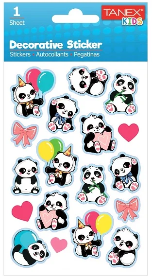 TANEX STICKER PANDA SERİSİ 6 ADET TNX-25056