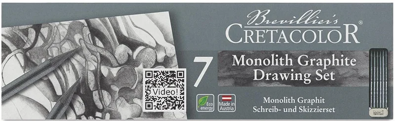 CRETACOLOR MONOLİTH GRAPHİTE SET AĞAÇSIZ ESKİZ KALEM SETİ 7 PARÇA METAL KUTU 20426