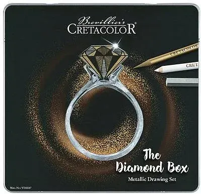 CRETACOLOR DİAMOND BOX LUXURY DRAWİNG PREMİUM ÇİZİM SETİ 15 PARÇA METAL KUTU 40047