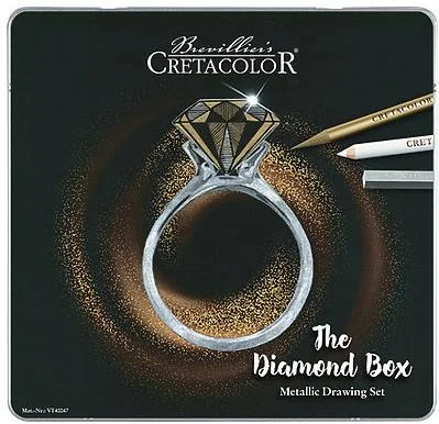 CRETACOLOR DİAMOND BOX LUXURY DRAWİNG PREMİUM ÇİZİM SETİ 15 PARÇA METAL KUTU 40047