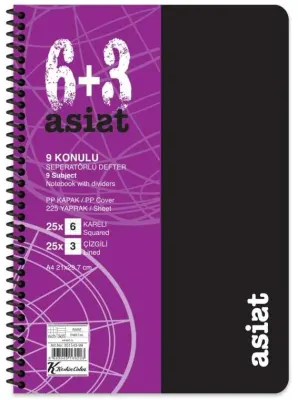 KESKİN DEFTER ASİST A4 PP KAPAK AYRAÇLI 6+3 225 YP. 351543