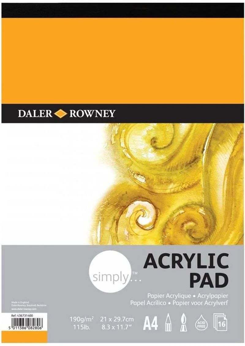 DALER ROWNEY ÇİZİM BLOĞU SIMPLY SERİSİ AKRİLİK A4 190 GR 16 SF 436731400