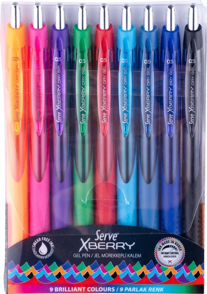 SERVE JEL KALEM İĞNE UÇ XBERRY 0.5 SET 9 LU SV-XBRGEL0.5P9KR