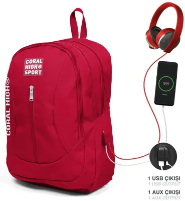YAYGAN ÇANTA SIRT CORAL HIGH SPORT USB+AUX SOKETLİ 23451