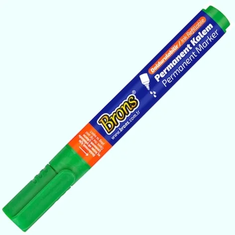 BRONS PERMANENT MARKER KESİK UÇ YEŞİL BR-9723