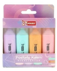 MİKRO FOSFORLU KALEM 604 MİNİ KARIŞIK RENK 4 LÜ 604-4