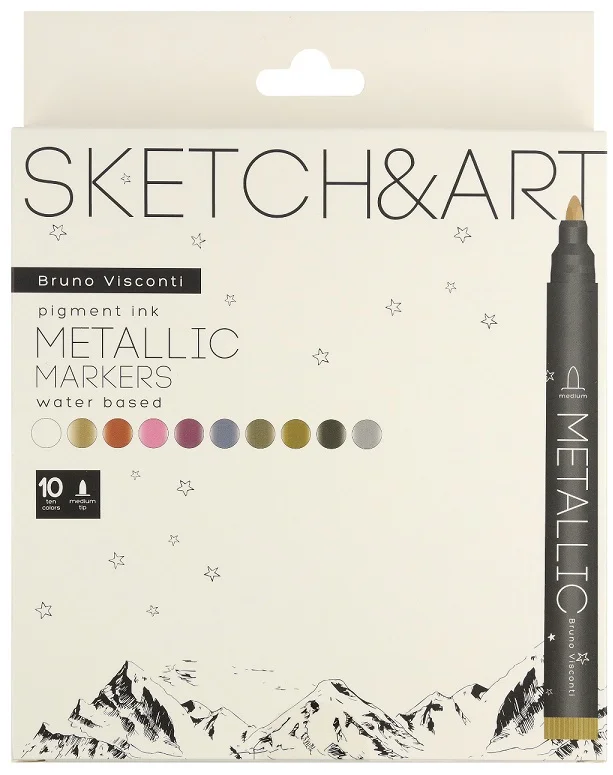 BRUNO VISCONTI METALİK MARKER SKETCH &amp; ART 10 RENK 22-0097