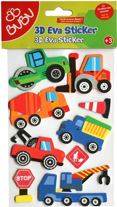 BU-BU EVA STICKER 3D KÜÇÜK ARAÇLAR