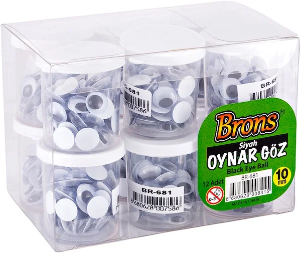 BRONS OYNAR GÖZ SİYAH-BEYAZ 10 MM BR-681