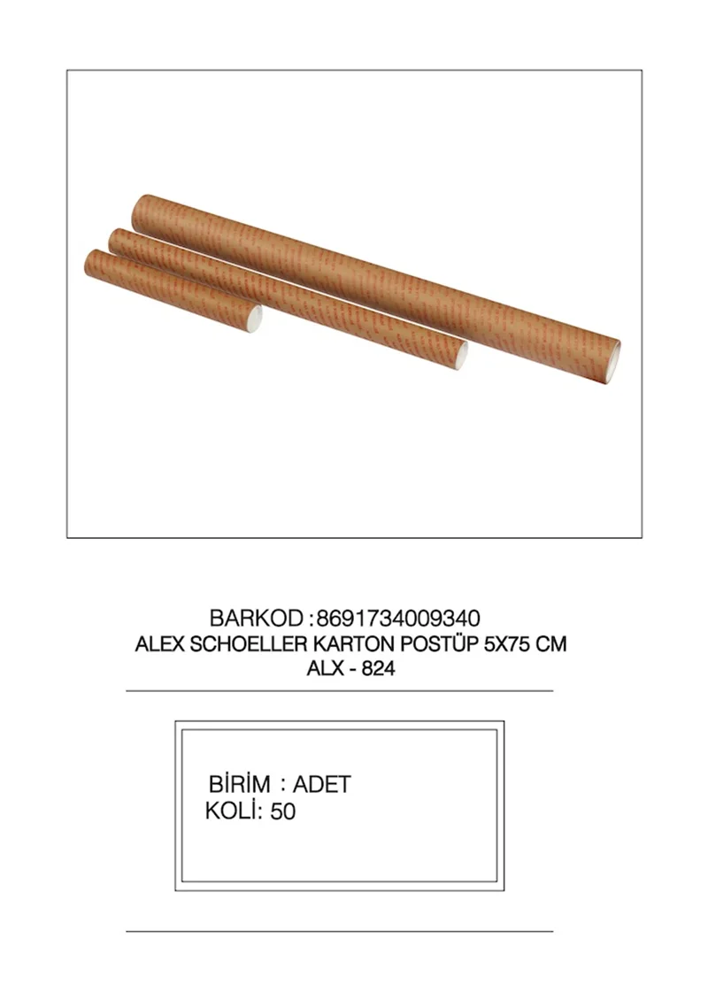ALEX POSTALAMA TÜP 5x75 KARTON ALX-824