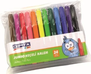 GIPTA KEÇELİ KALEMİ 24 LÜ JUMBO PVC ZIP ÇANTA K410200