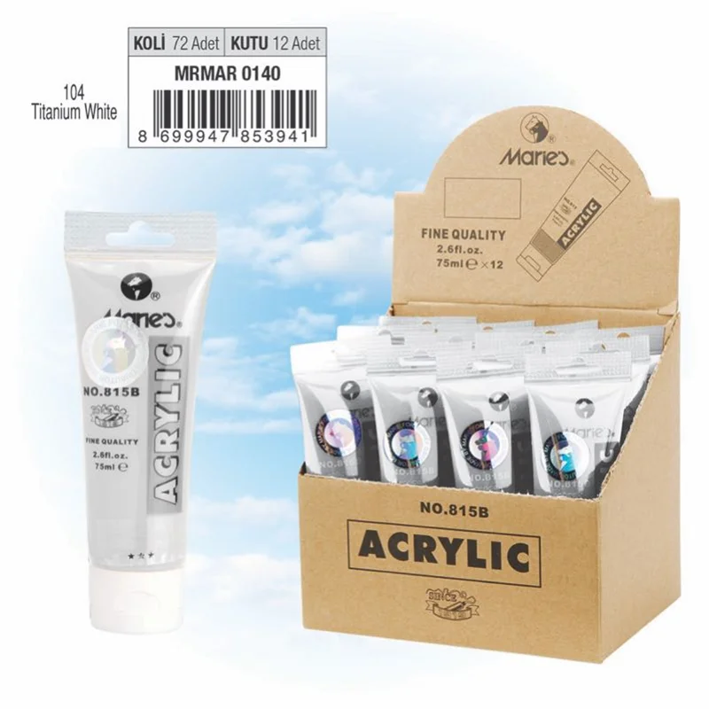 MARIES AKRİLİK BOYA 75 ML 815-104 TITANIUM WHITE
