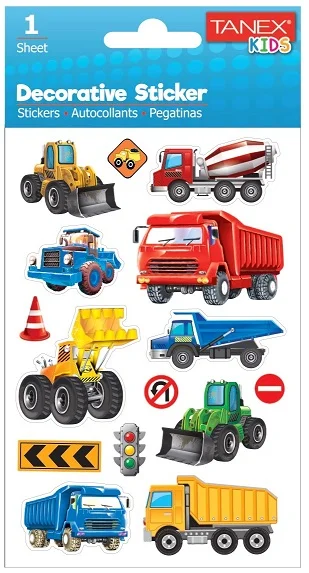 TANEX STICKER İNŞAAT KAMYONLARI SERİSİ 6 ADET TNX-25039