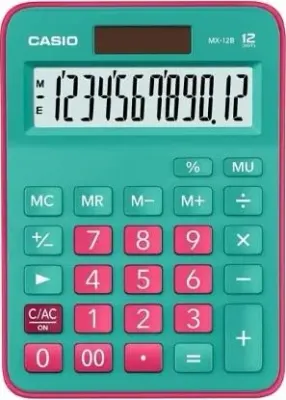 CASIO HESAP MAKİNESİ MASAÜSTÜ MX-12B-GNRD 12 HANE YEŞİL (Best)
