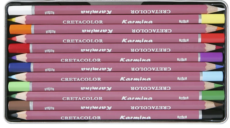 CRETACOLOR KARMİNA KURU BOYA KALEM SETİ 12 RENK METAL KUTU 27012