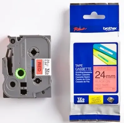 BROTHER PTOUCH ETİKET 24MM KIRMIZI-SİYAH TZ451