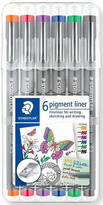 STAEDTLER PIGMENT LINER 0.5 SET KARIŞIK RENK 6 LI 30805-SSB6