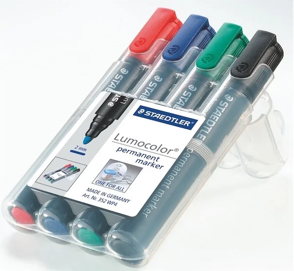 STAEDTLER PERMANENT MARKÖR LUMOCOLOR YUVARLAK UÇ KARIŞIK RENK 4 LÜ 352 WP4
