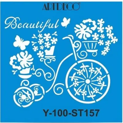 ARTDECO STENCIL 30x30 CM RETRO BİSİKLET Y-100-ST157