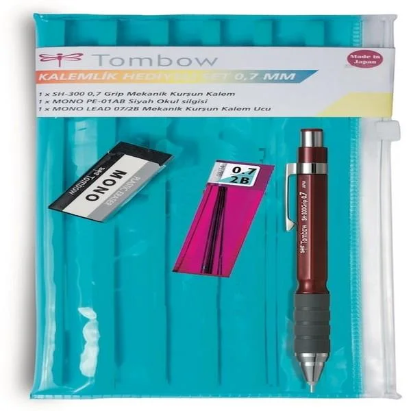 TOMBOW VERSATİL KALEM SH-300 GRIP OKUL SETİ KALEMLİKLİ 0.7 BORDO T-SH-GR31 R7.K1