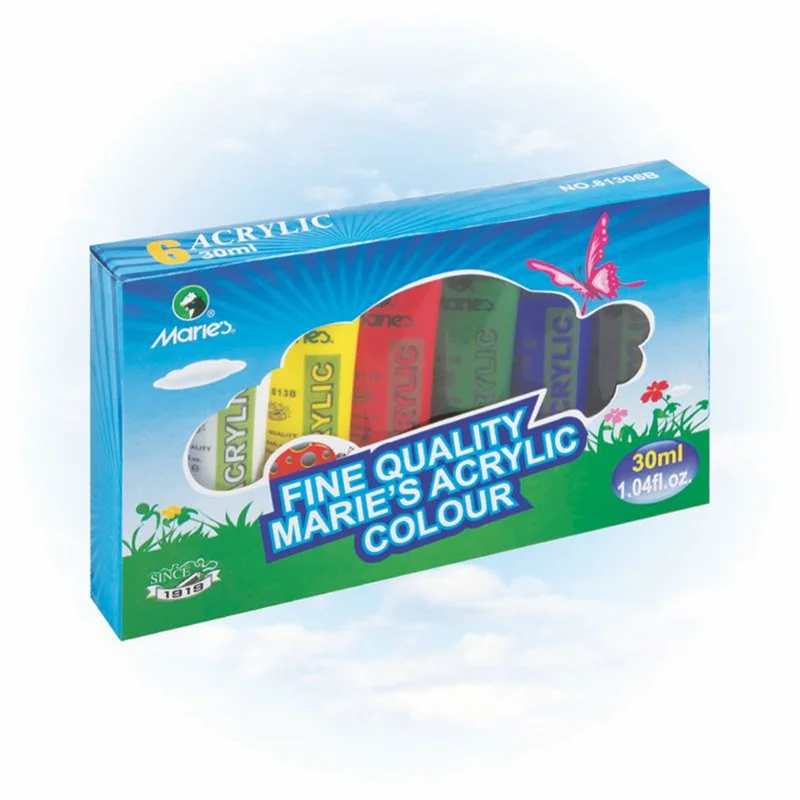MARIES AKRİLİK BOYA SETİ 30 ML 6 LI 81306B
