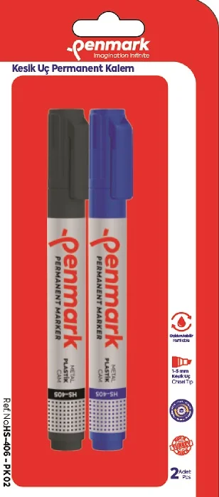 PENMARK PERMANENT MARKÖR KESİK UÇ 2 Lİ BLS. HS-406-PK-02